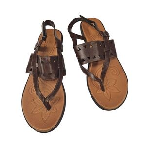 B.O.C Born Concepts Clearwater Leather Sandals Sz 9 Thong Strappy Summer Shoes